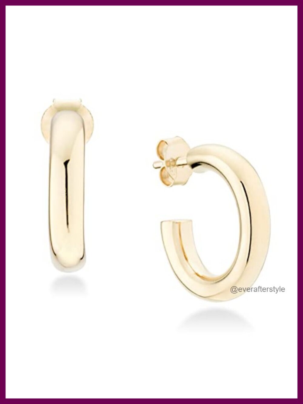 925 Sterling Silver or 18K Gold Plated 3mm Lightweight Chunky Hoop Earrings